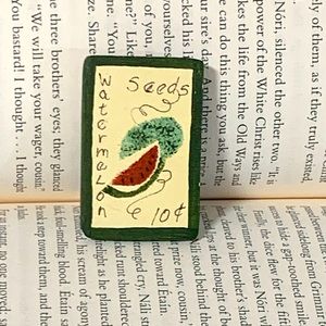 Handmade Vintage Watermelon Seeds Brooch
